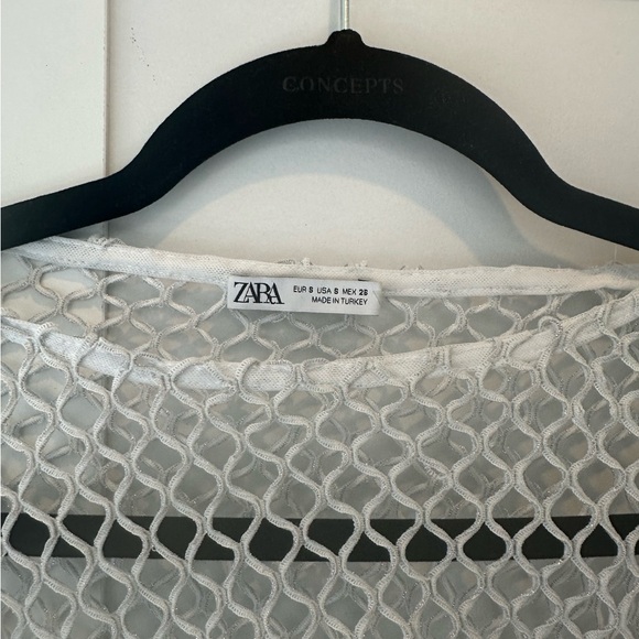 White Mesh Crop Top - Picture 2 of 3